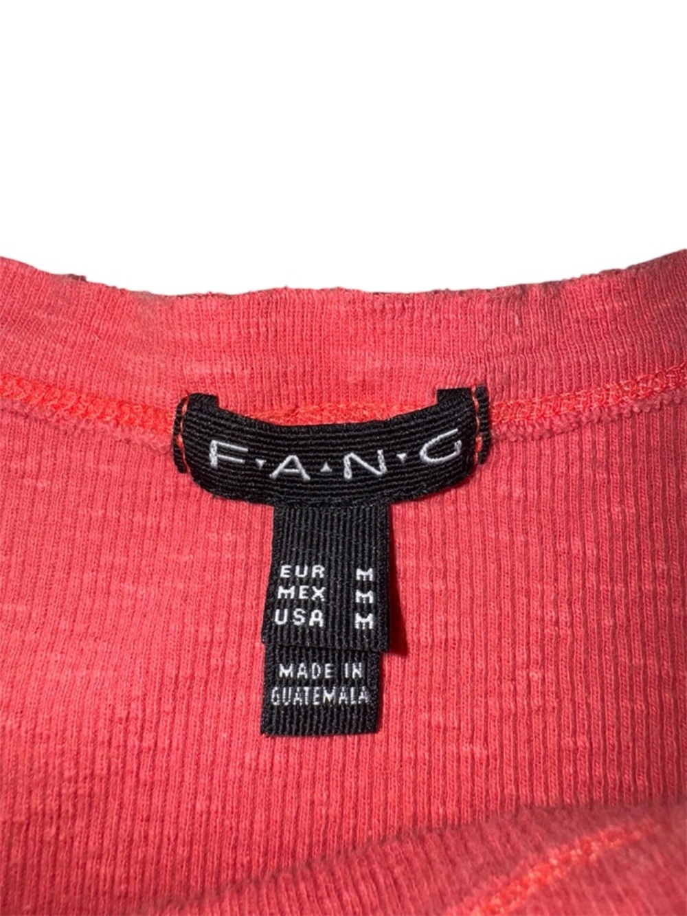 Vtg FANG Womens Medium Red Orange Graphic Ribbed Tank Top‎ Y2K 2000 - Picture 7 of 10